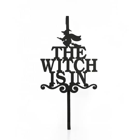 18" Halloween The Witch Is In Wreath Hanger